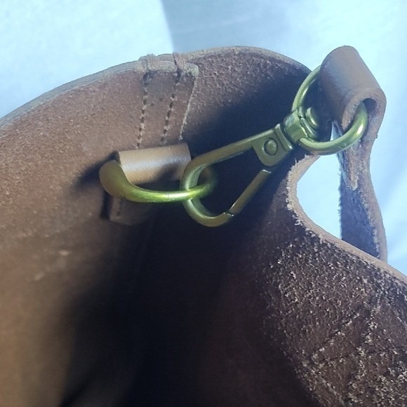 Madewell Leather Transport Tote Bag Shoulder Crossbody Adjustable Strap Brown - Picture 9 of 15